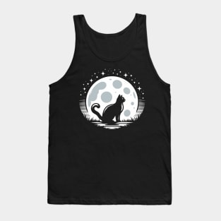 Cat and Moon Tank Top